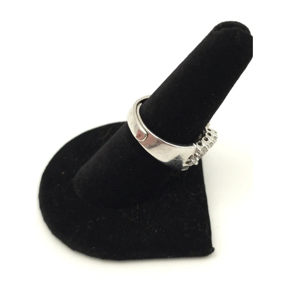 Silver Tone &‎ Clear Glass Rhinestone Ring Adjustable Tear Drop
